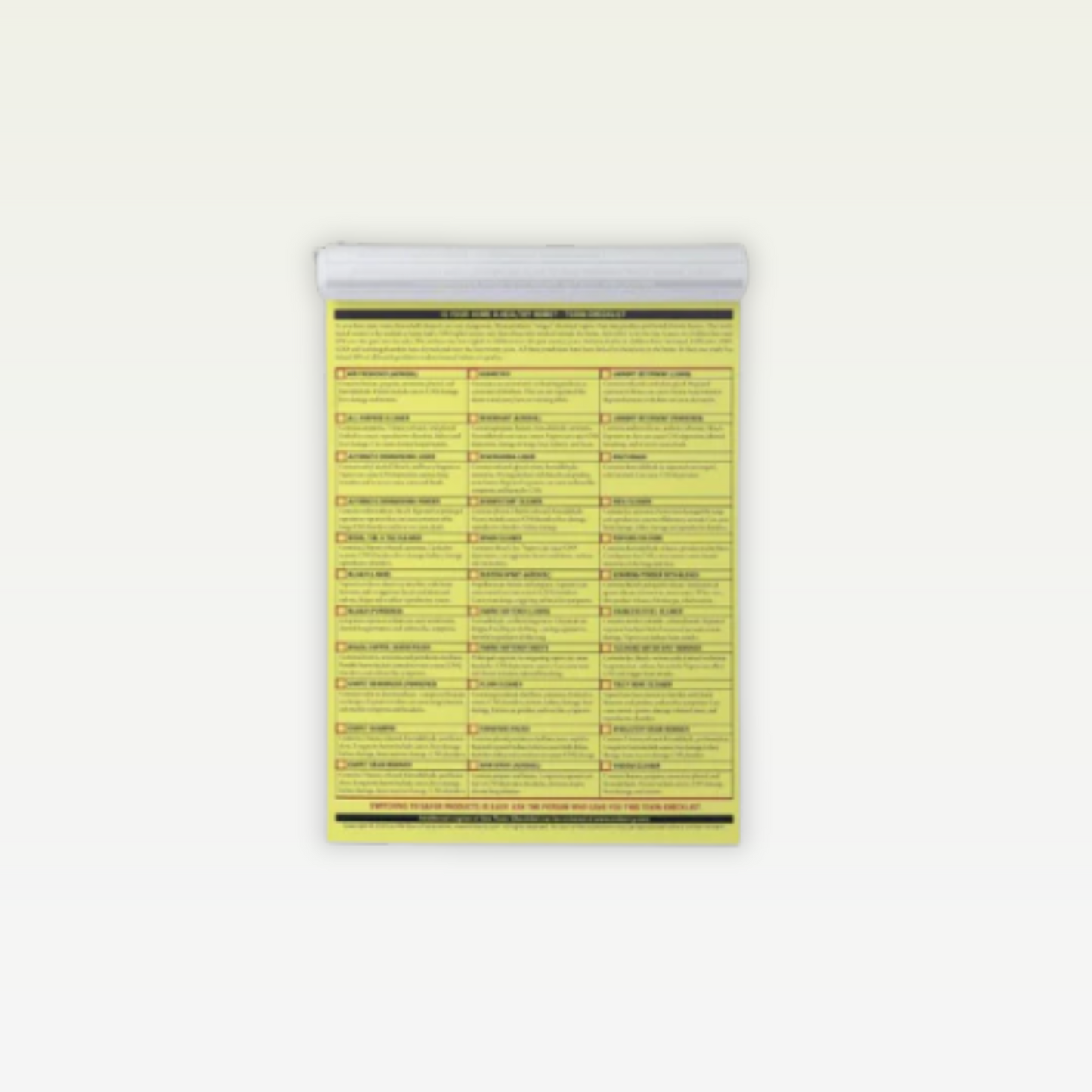 Toxin Checklist (Pack of 25)