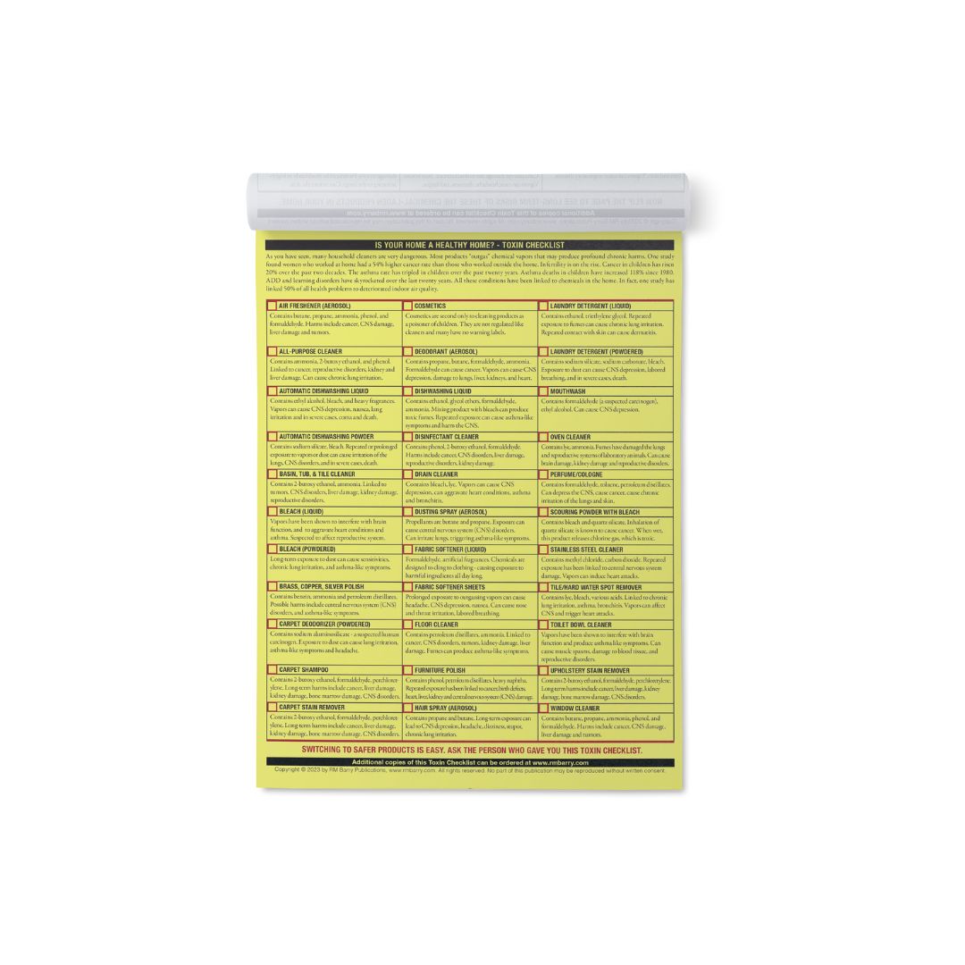 Toxin Checklist (Pack of 25)