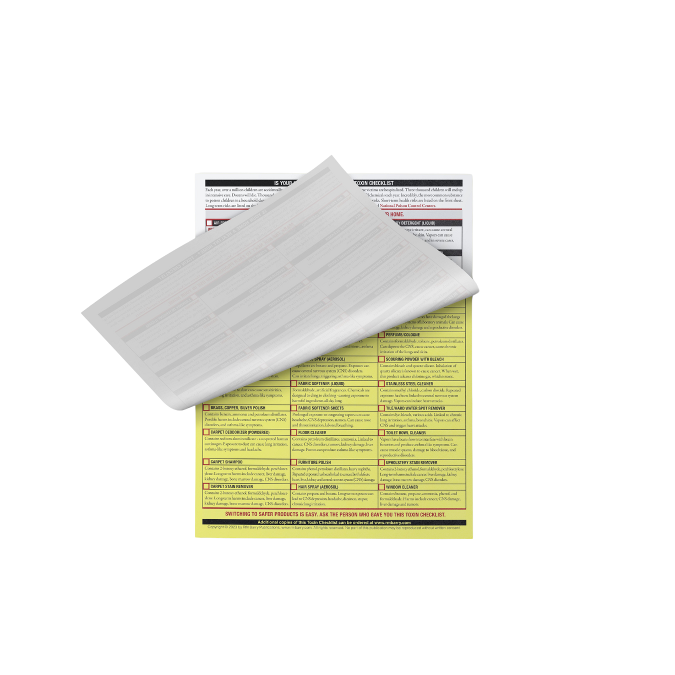 Toxin Checklist Pack Of 25 Melaleuca Product Research And Information toxin-checklist-pack-of-25-melaleuca-product-research-and-information