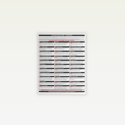 Toxin Checklist (Pack of 25)